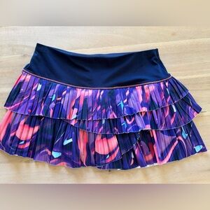 Lucky in Love Abstract Pleated Mini Skirt